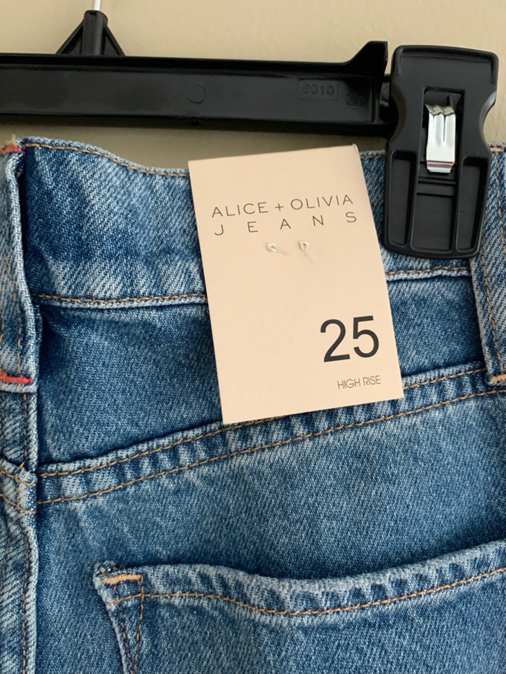ALICE+OLIVIA Weezy High-Rise Wide Leg Jeans in Avery Blue - Picture 10 of 12